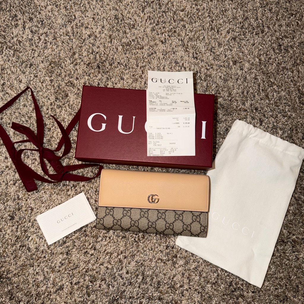 Gucci Beige And Brown Wallet